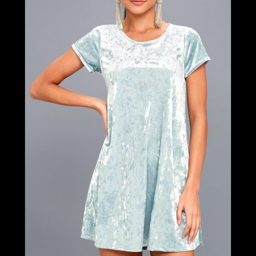 NIKI-LEE California Blue Velvet Dress
